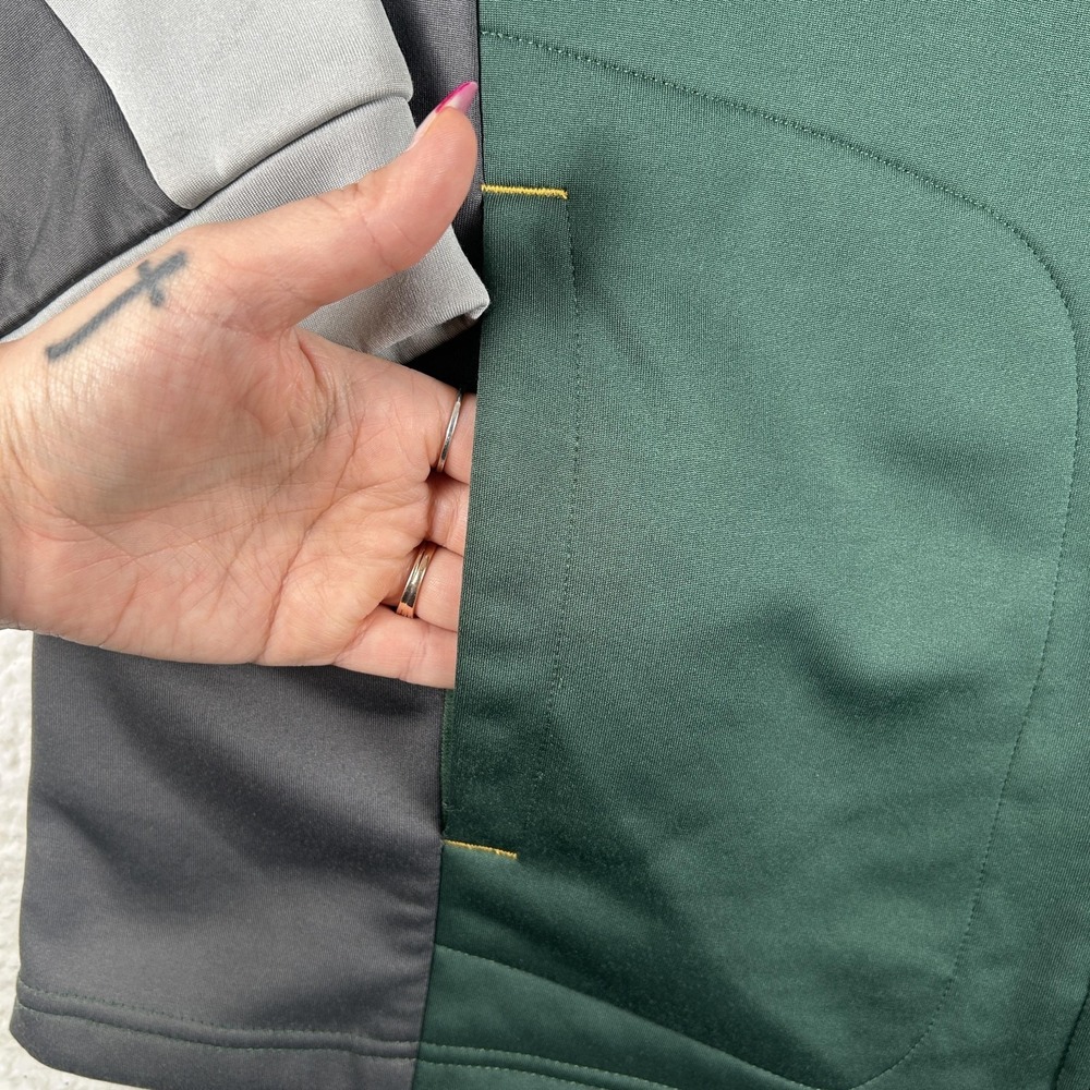 Green Bay Packers Jacket Mens Large Green Gray NFL Football Reebok Hooded Zip - Picture 5 of 16